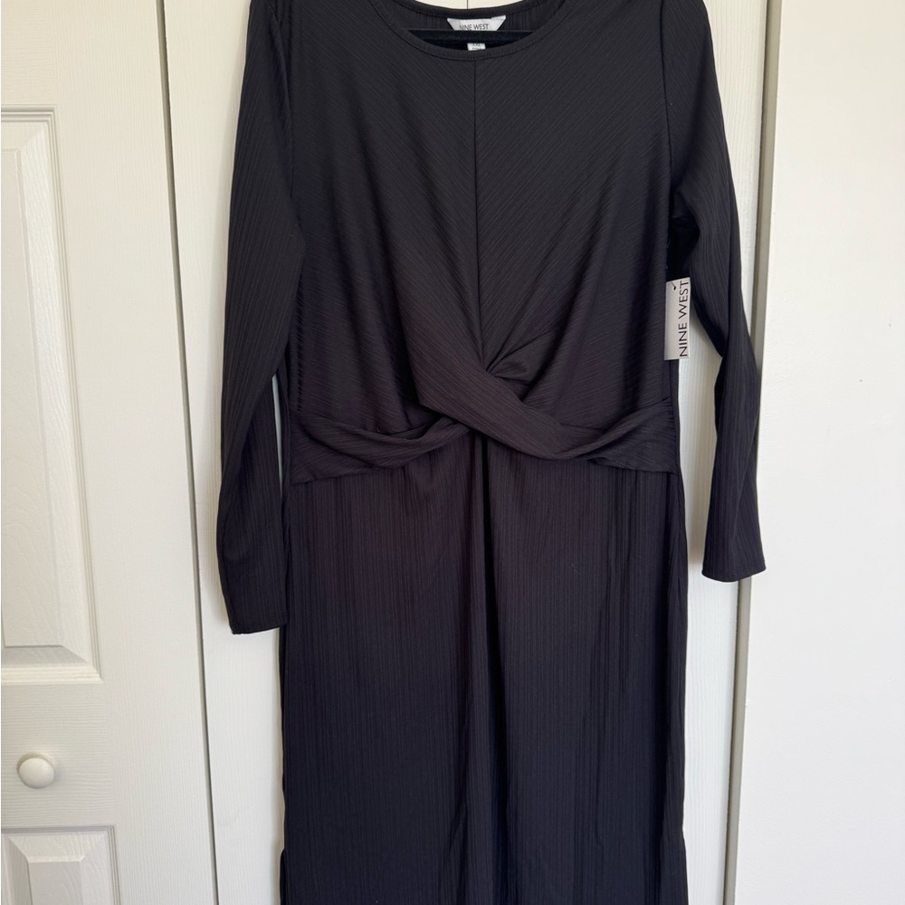 Nine West Black Long Sleeve Twist comfortable Dress size xxl